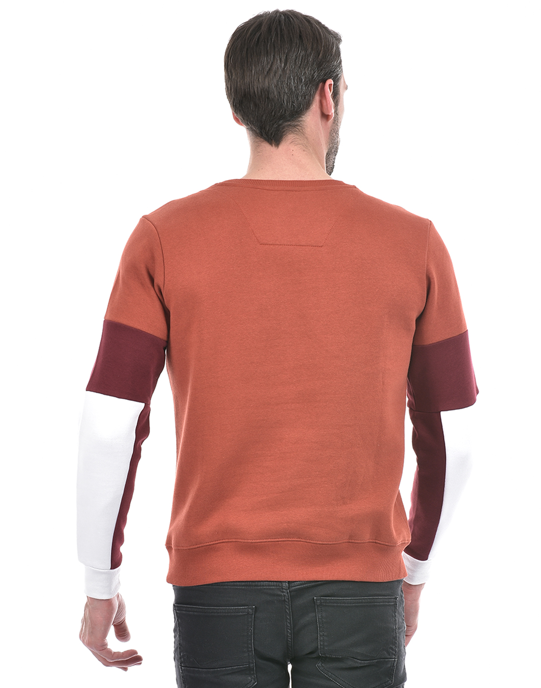 Numero Uno Men Color Block Brown Sweat Shirt
